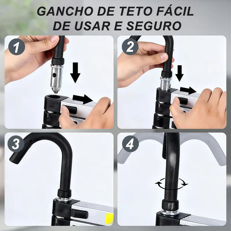 Ajuste de Altura Degrau por Degrau com Travas de Segurança