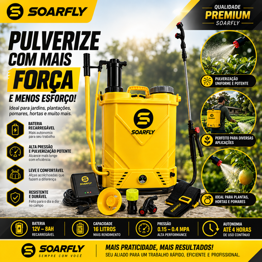 Pulverizador Costal 2 em 1 Elétrico e Manual 20L 12V Soarfly VK-20L PRO