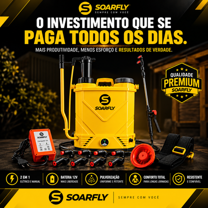 Pulverizador Costal 2 em 1 Elétrico e Manual 20L 12V Soarfly VK-20L PRO