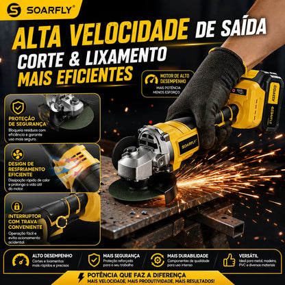 Esmerilhadeira Angular SOARFLY 48Vf com Protetor de Segurança
